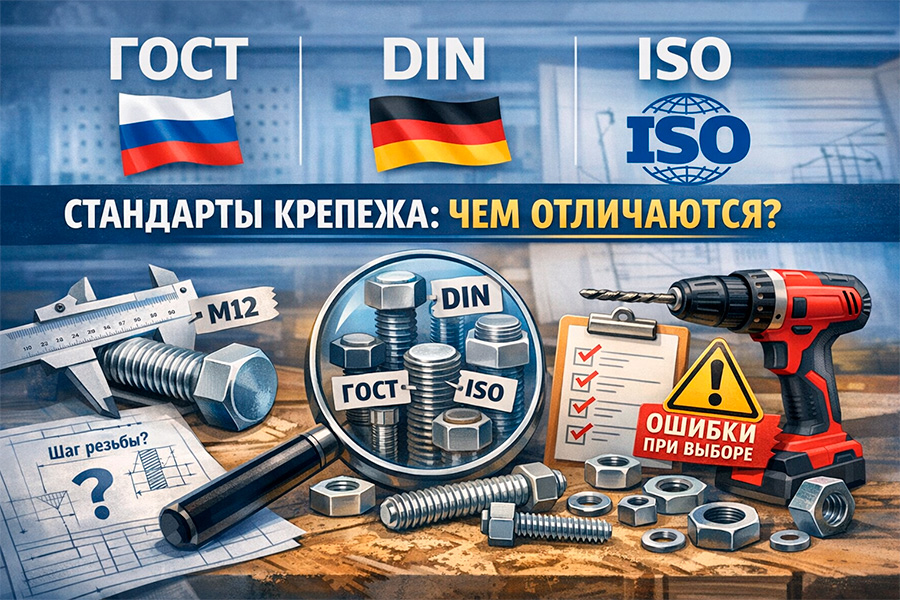ГОСТ, DIN, ISO - чем отличаются стандарты крепежа